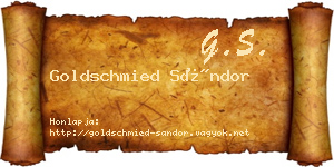 Goldschmied Sándor névjegykártya